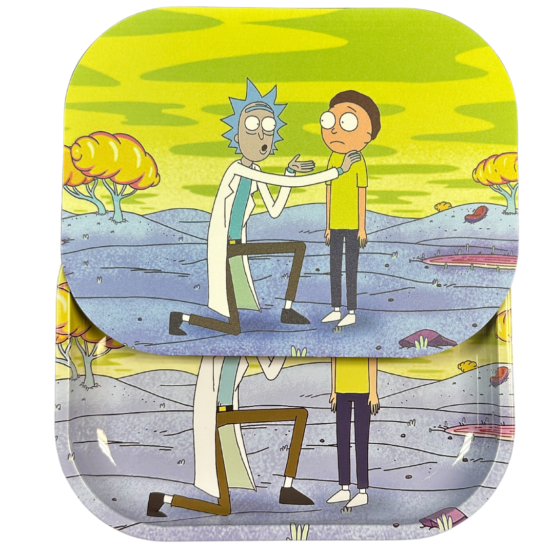 Rick and Morty Rolling Tray with Magnetic Cover - Wubba Lubba Dub-Dub! - UNIQUELET