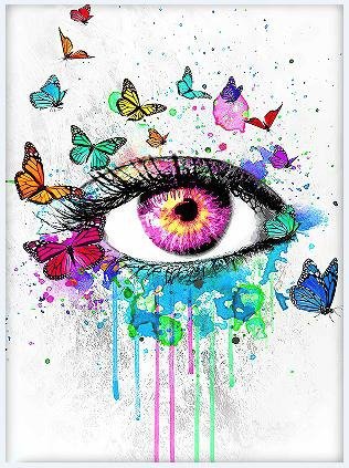Butterfly Eye Pop - Art Poster 36x24 - Uniquelet