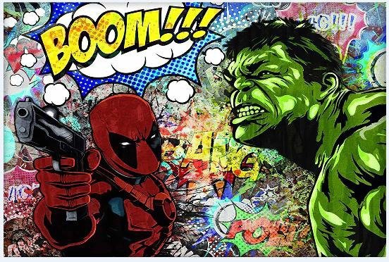 Deadpool vs Hulk Graffiti Poster - Uniquelet