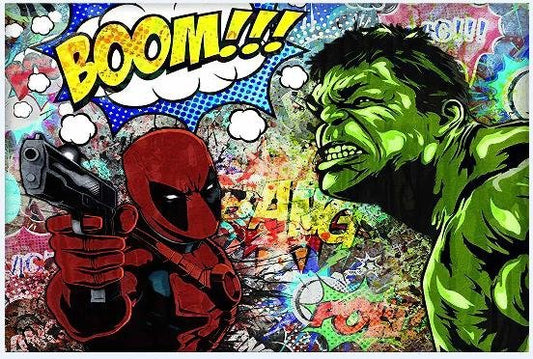 Deadpool vs Hulk Graffiti Poster - Uniquelet