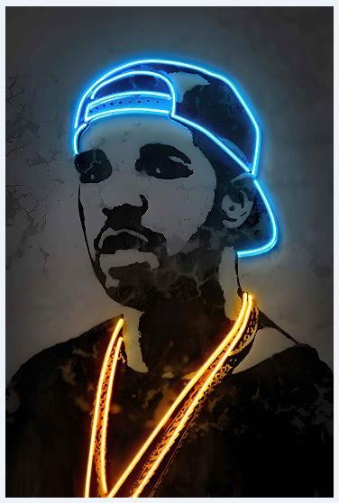 Drake Neon Glow Poster - Uniquelet