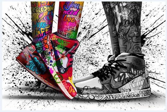 Graffiti Kicks Street Love Poster - Uniquelet