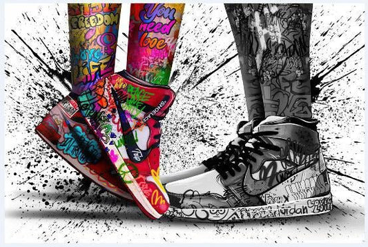 Graffiti Kicks Street Love Poster - Uniquelet