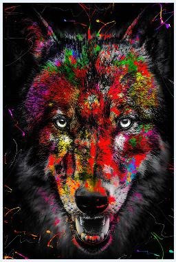 Neon Alpha Wolf Poster - Uniquelet