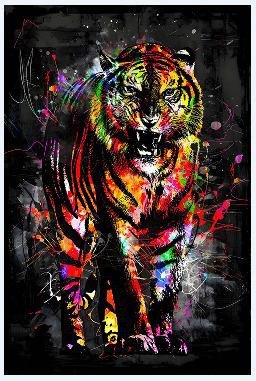 Neon Fury Tiger Poster - Uniquelet