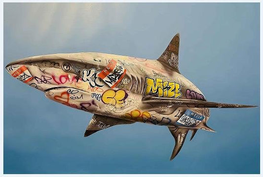 Street Shark Graffiti Poster - Uniquelet
