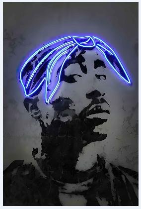 Tupac Neon Bandana Poster - Uniquelet